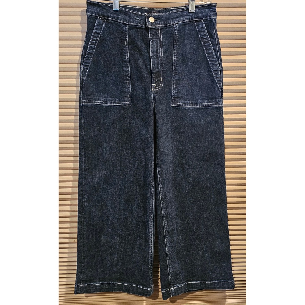 J.Crew Mercantile Womens High Rise Wide Leg Crop Jeans Indigo Blue Size 30 L5443